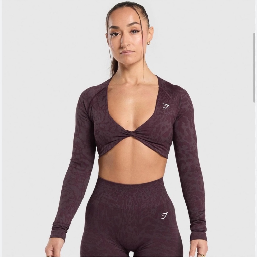 Gymshark Purple Long Sleeve Crop Top